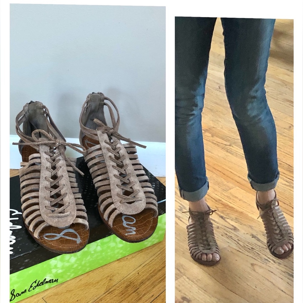 Sam Edelmann Divine Chateau Gray Gladiator Sandal